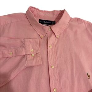 Ralph Lauren Pink Oxford Classic Fit Button Down Shirt Mens 3XL Neck 20 Big Plus